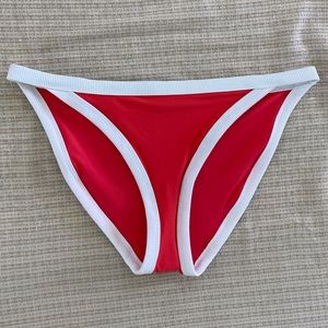 NWOT Bikini Bottom Orange/White Trim Size Large